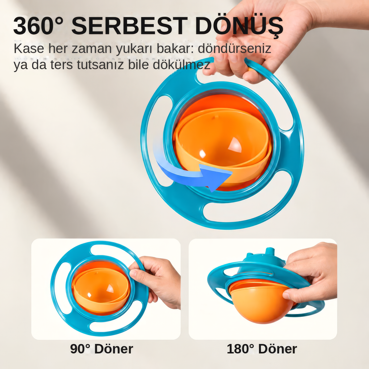 360° Dönen Dökülmez Mama Kabı